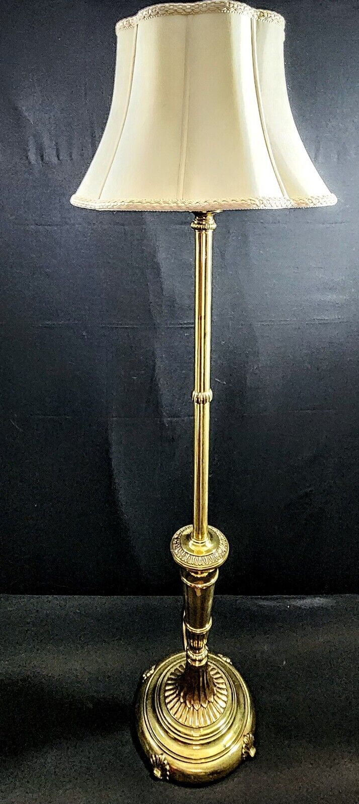 Massive Stiffel Solid Brass Floor Lamp - Gorgeous Color - Original Shade & Final