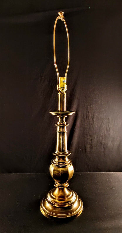 Genuine Stiffel Large Sized Fine Solid Brass Table Lamp - Over 10lbs and Mint!