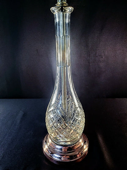 Antique Fine Cut Crystal Lamp with Solid Copper Base - Completely Restored!