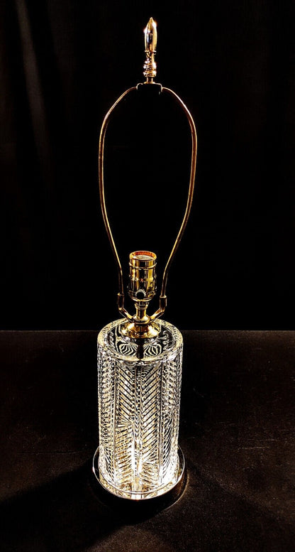 Waterford Crystal Herringbone Exquisite Fine Cut Lamp - Flawless New!