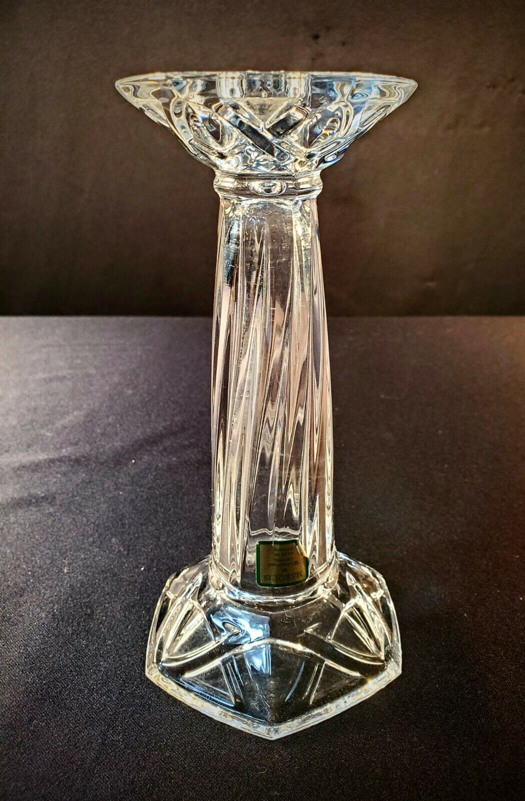 Waterford Fine Cut Crystal Candlestick Holder - Signed Amway - BRAND NEW