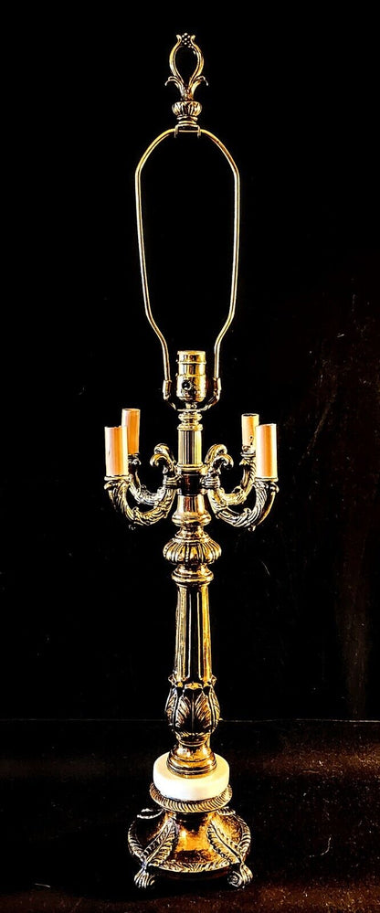 Hollywood Regency Fredrick Cooper Chicago Four Arm Antique Bronze Lamp