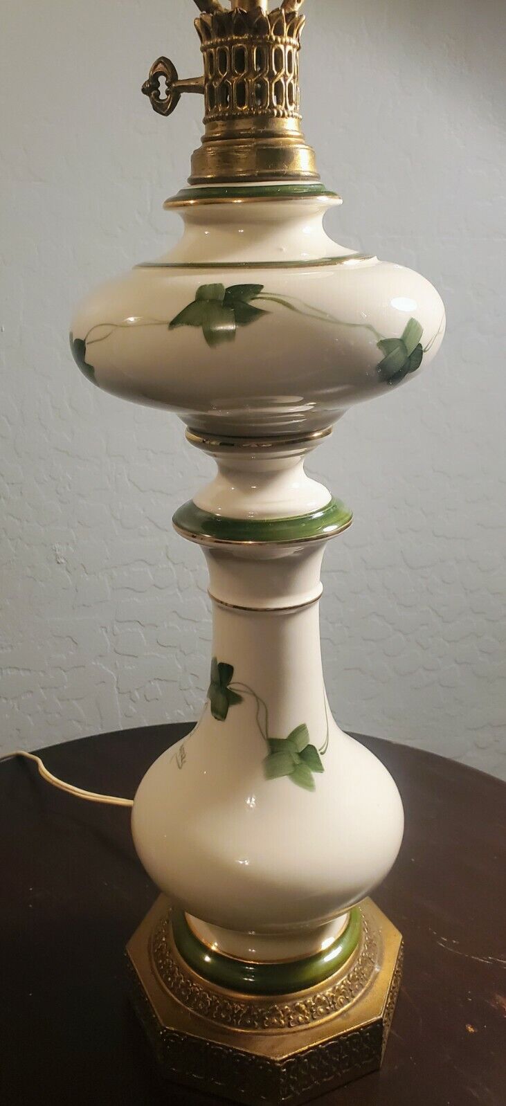 Walter Von Nessen Signed Vintage Glazed Ceramic Hand Painted Table Lamp - Mint!!