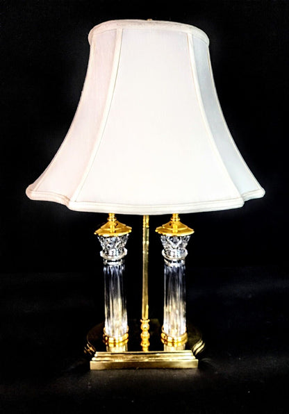 Waterford Bouillotte-style Parkmore Pattern Fine Cut Crystal Desk Lamps - MINT!