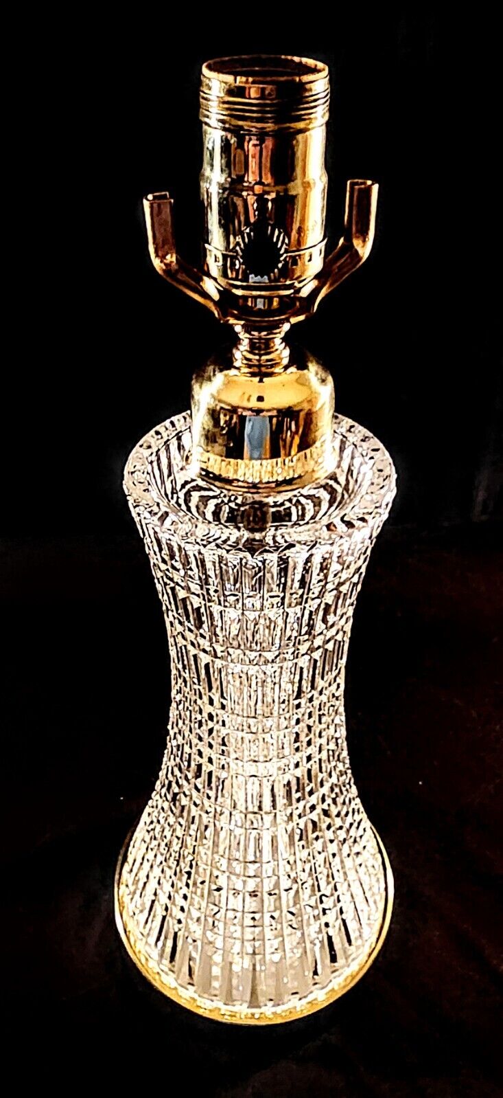 Waterford Lismore Diamond Fine Cut Irish Crystal - Brass Appointed Table Lamp