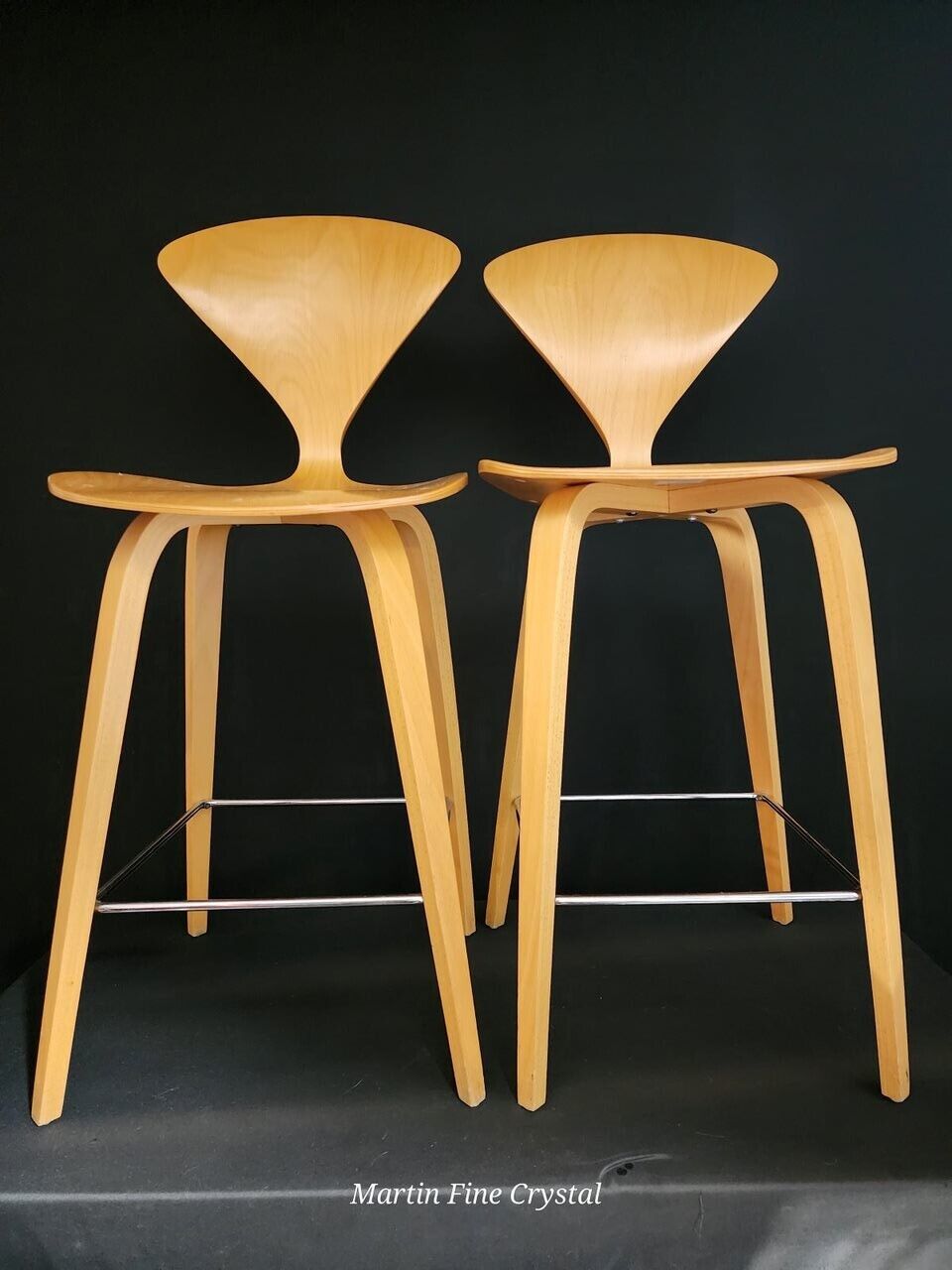 Set of Two (2) Cherner Beechwood Bar Stool Chairs