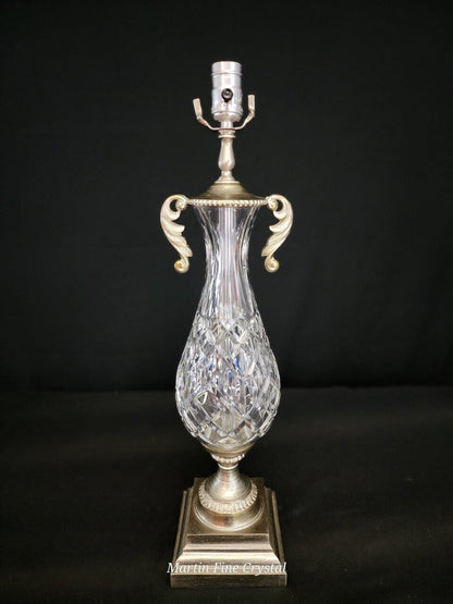 Waterford Westfield Fine Hand Cut Extra Large Crystal Lamp - Rare Silver Model!