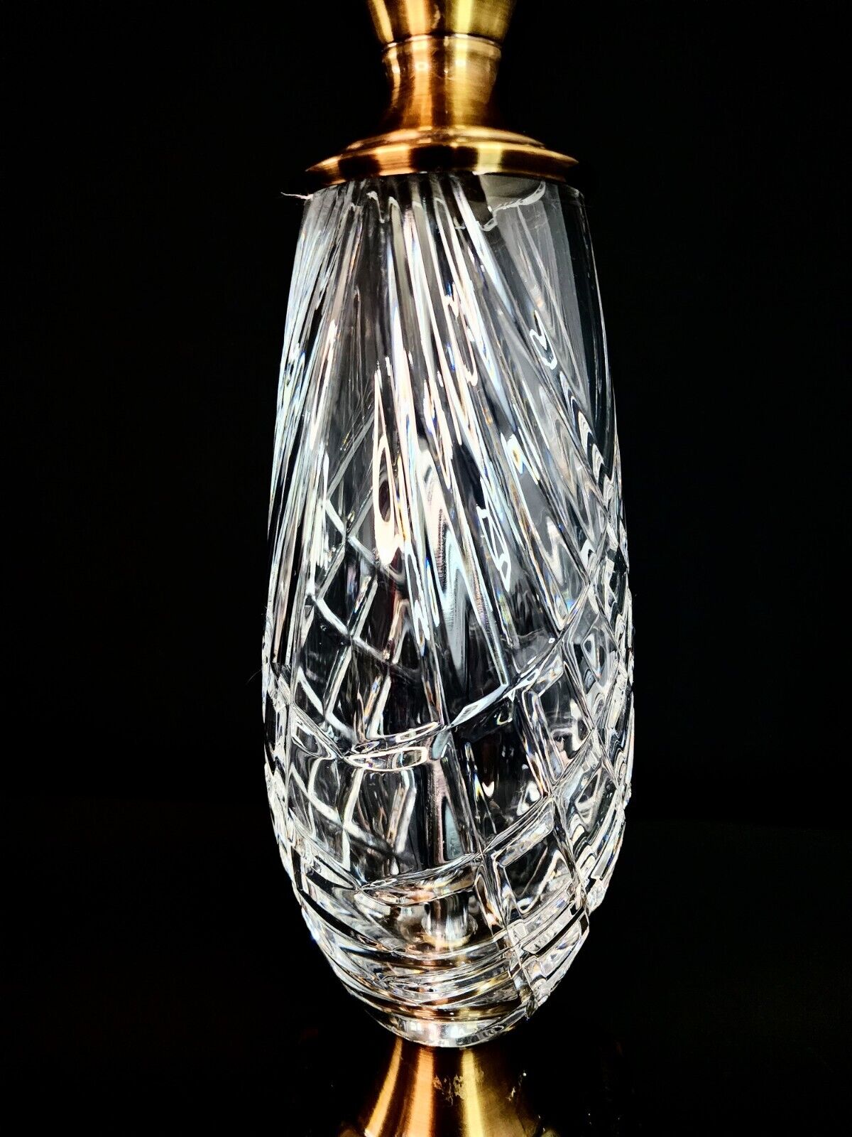 Waterford Crystal Lamp Medium Sized Table Lamp - New W/ Waterford Socket