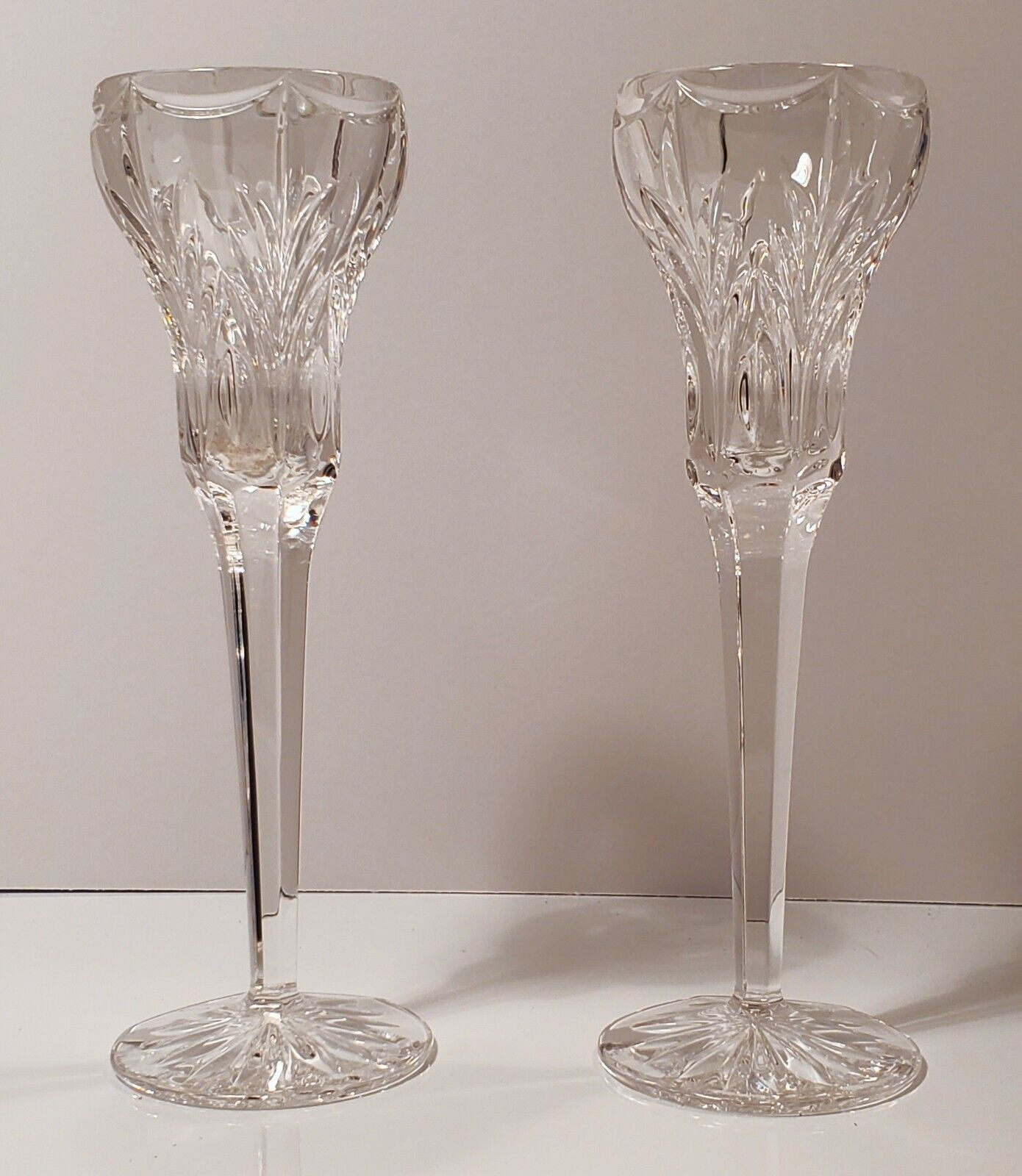 Set of 2 Waterford Fine Cut Crystal  8 1/2” Candlesticks - Brand New w/o Box!!!