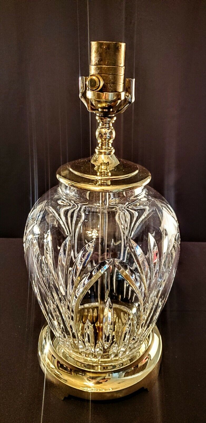 Waterford Ballylee Fine Cut Irish Crystal Table Lamp - 23" Crystal Circumference