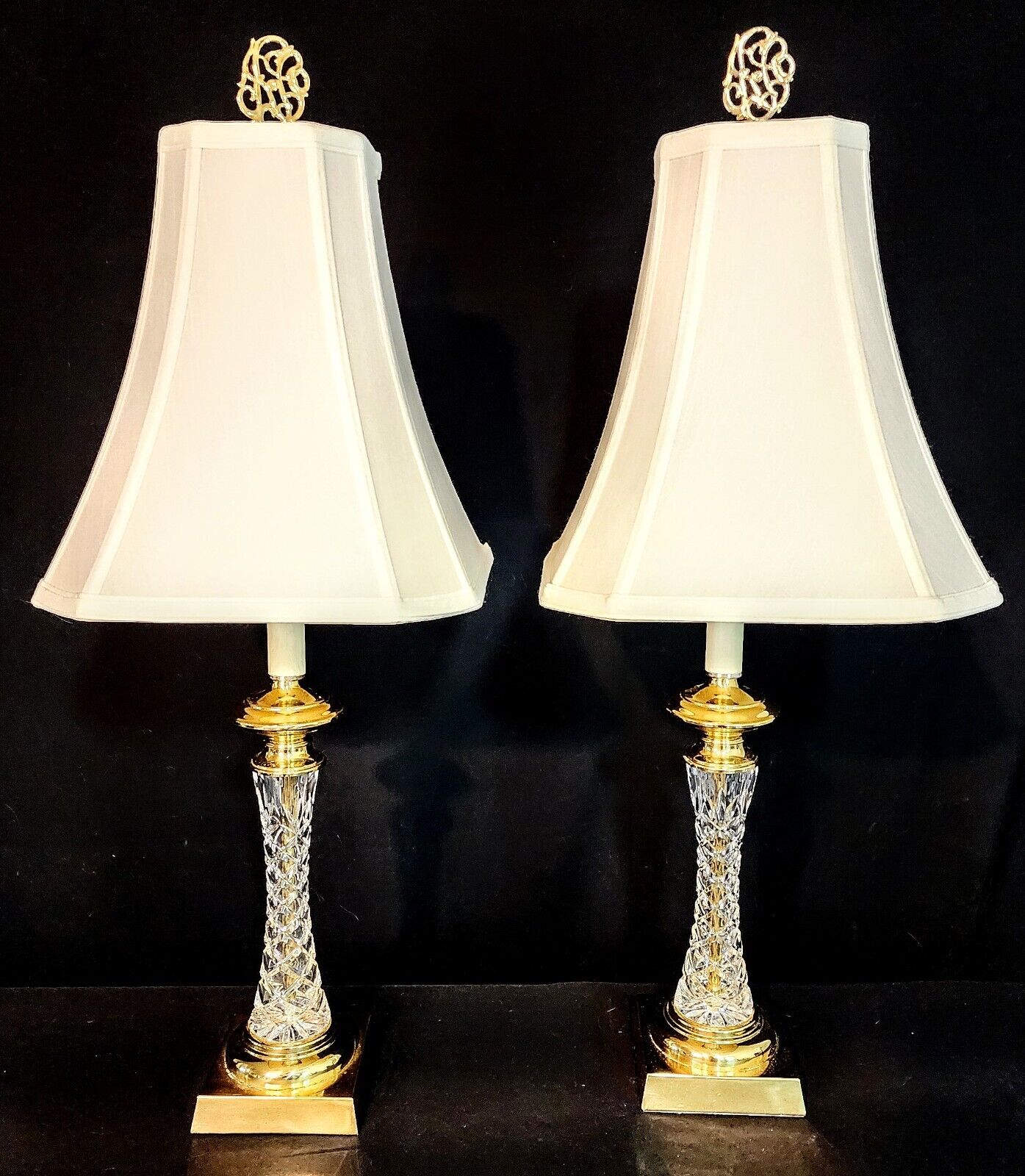 Waterford Medium Sized Table lamps with Genuine Waterford Sockets - NOS!