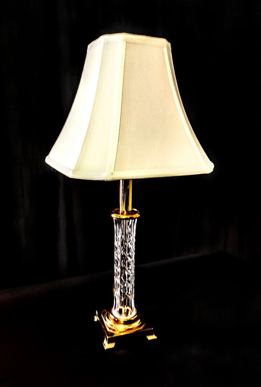 Waterford Killarney (Kinsale) Fine Cut Crystal Buffet Lamp Table Lamp - Mint!