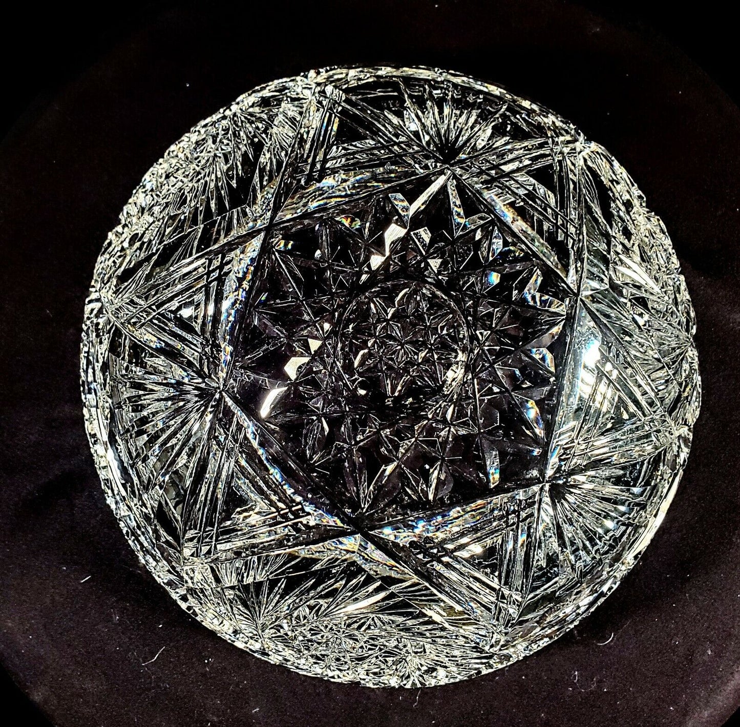 American Brilliant Period Fine Cut Crystal Bowl - Sharp and clear Sawteeth