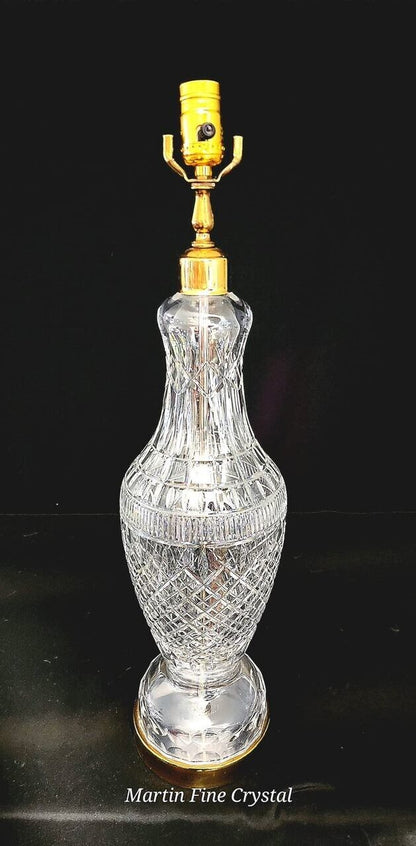 Waterford Tramore Fine Cut Irish Crystal Table Lamp - Extra Large 37 Inches!!!