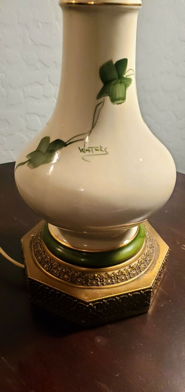 Walter Von Nessen Signed Vintage Glazed Ceramic Hand Painted Table Lamp - Mint!!