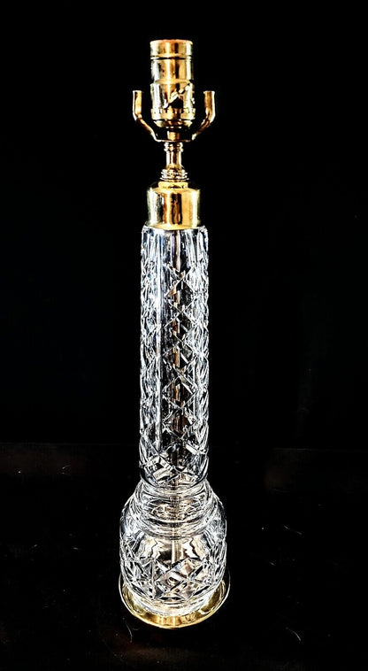 Pair of 2 Waterford Crystal Column Fine Cut Table Lamps - Perfect Condition!