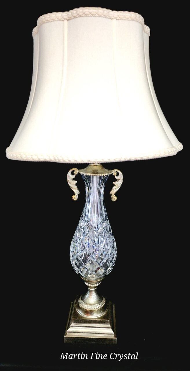 Waterford Westfield Fine Hand Cut Extra Large Crystal Lamp - Rare Silver Model!