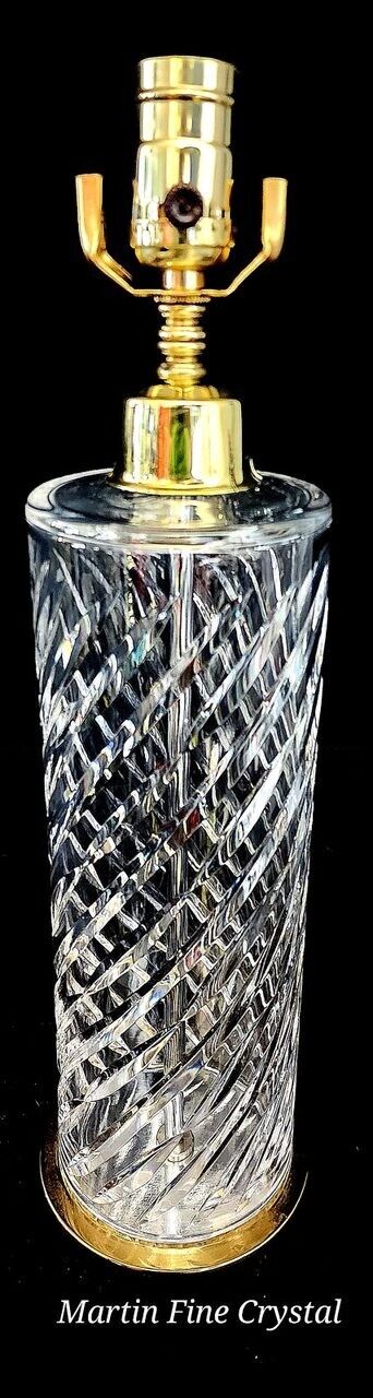 Waterford Deep Spiral Cut Fine Cut Irish Crystal Table Lamp - Mint! - #7600