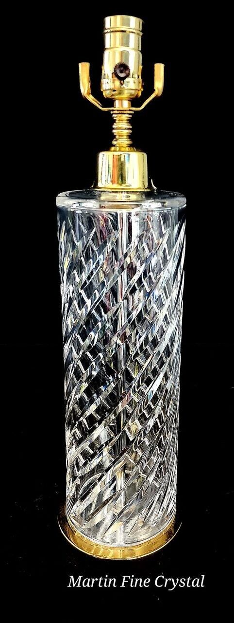 Waterford Deep Spiral Cut Fine Cut Irish Crystal Table Lamp - Mint! - #7600