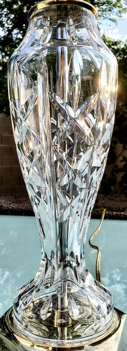 Waterford Evanwood Fine Cut Crystal Medium Sized Table Lamp - Mint Condition!