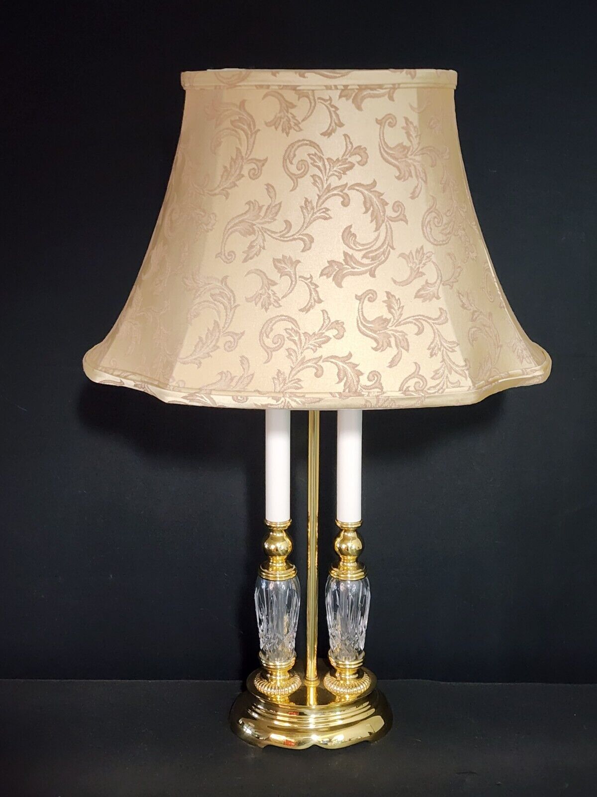 Waterford Bouillotte-style Lismore Pattern Fine Cut Crystal Table Lamp - MINT!