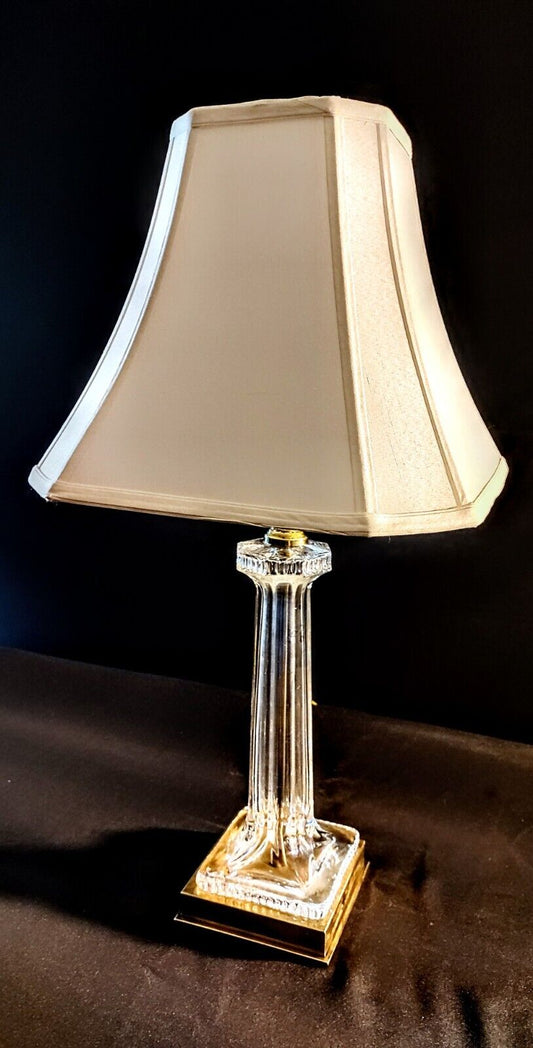 Waterford Westwood Crystal Lamp - Fine Crystal And Highly Polished Brass - MINT!