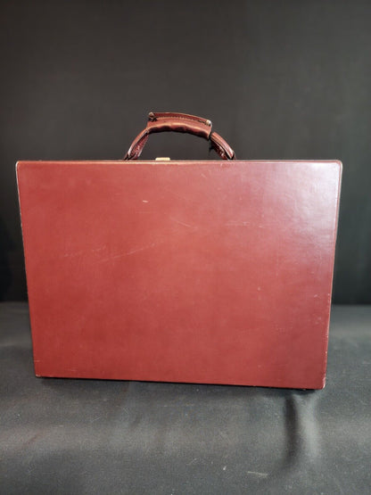 Hartmann Luggage Mens Attaché Briefcase Mahogany Belting Leather Vintage