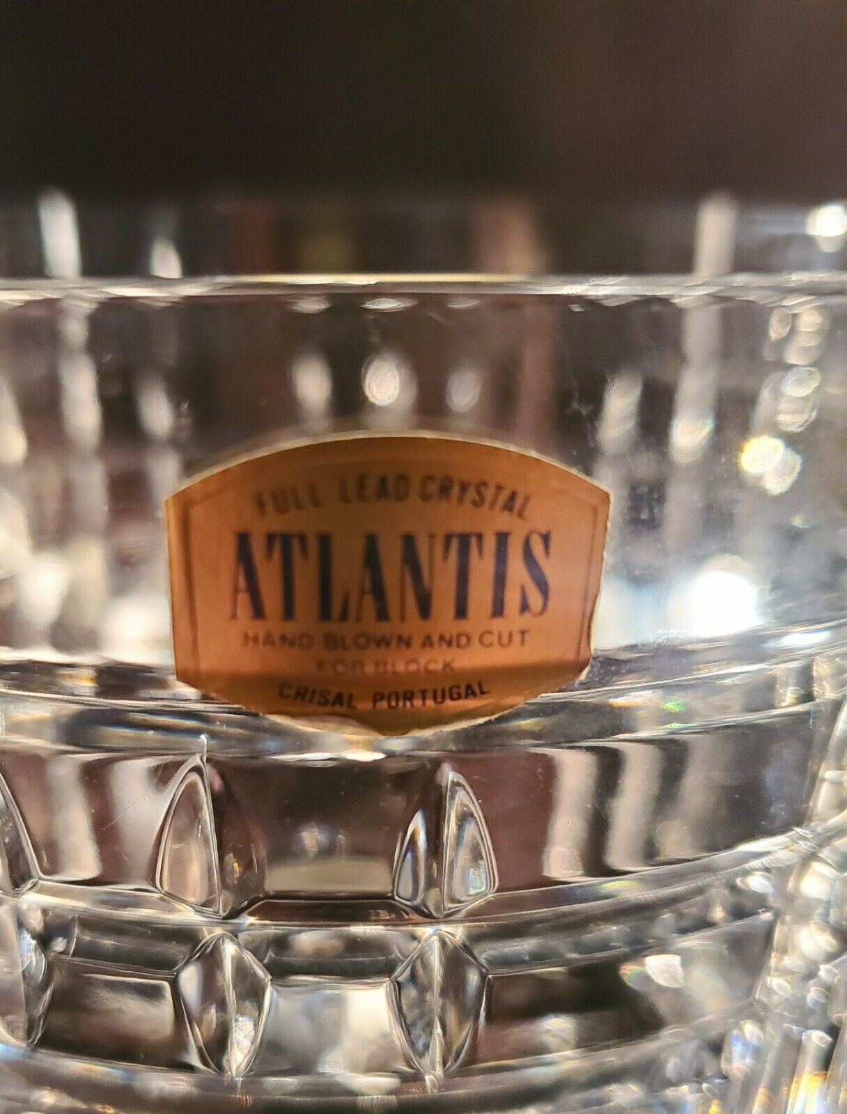 Atlantis Fine Cut Crystal Full Size Ice Bucket with Chrome Handle - MINT!