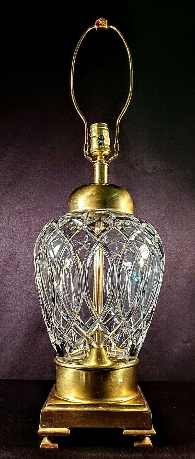 Genuine Frederick Cooper Chicago Fine Cut Crystal Lamp and Brass Base - 29” TALL