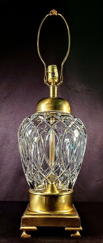 Genuine Frederick Cooper Chicago Fine Cut Crystal Lamp and Brass Base - 29” TALL