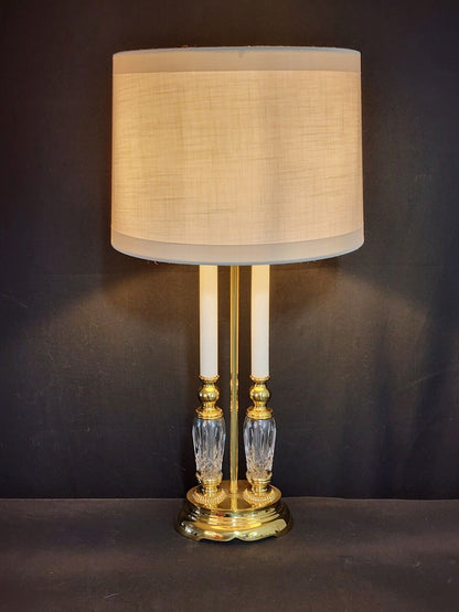 Waterford Bouillotte-style Lismore Pattern Fine Cut Crystal Table Lamp - MINT!