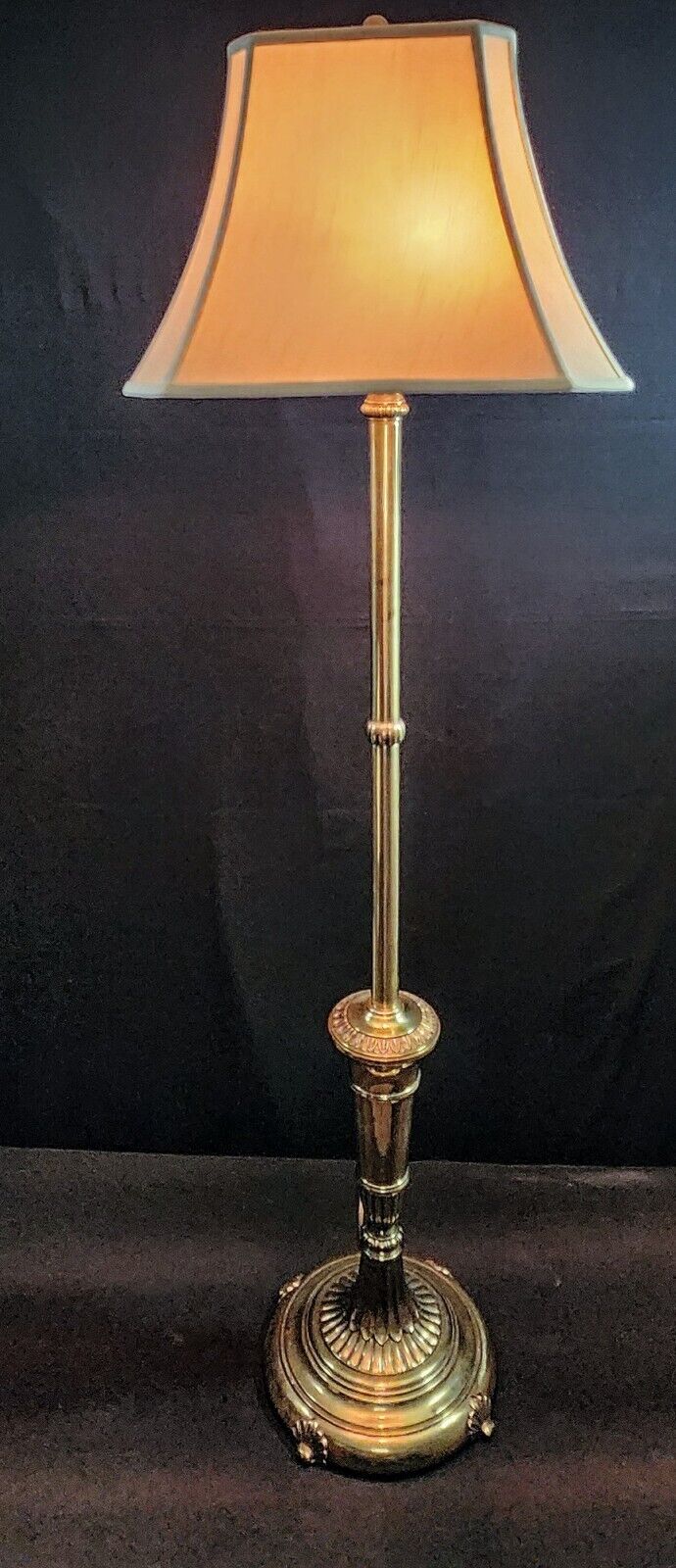 Massive Stiffel Solid Brass Floor Lamp - Gorgeous Color - Original Shade & Final