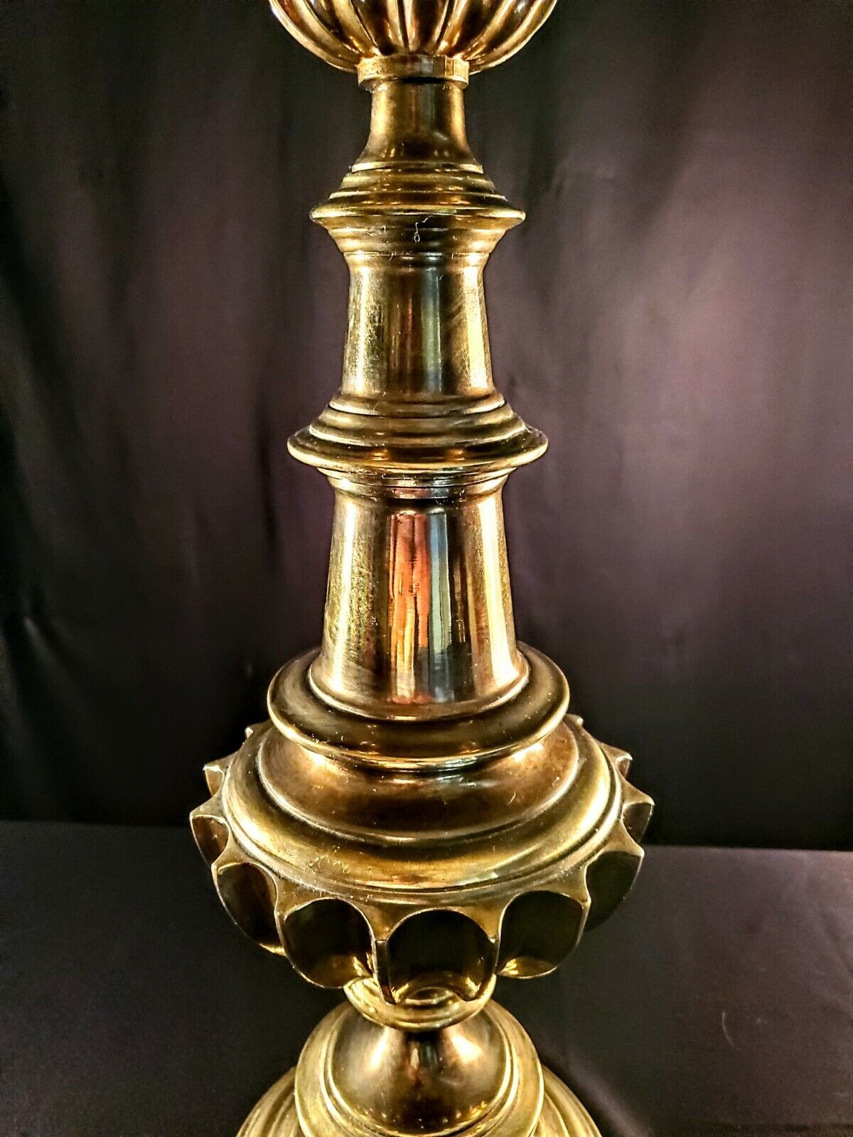 Stiffel "SAW TOOTH" Fine Solid Brass Table Lamp - Unique & Original