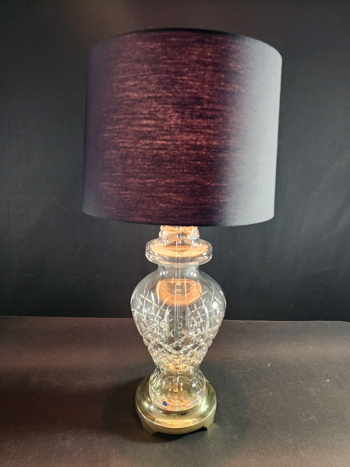 Waterford Araglin Fine Cut Irish Crystal Urn Style Table Lamp - Mint Condition!