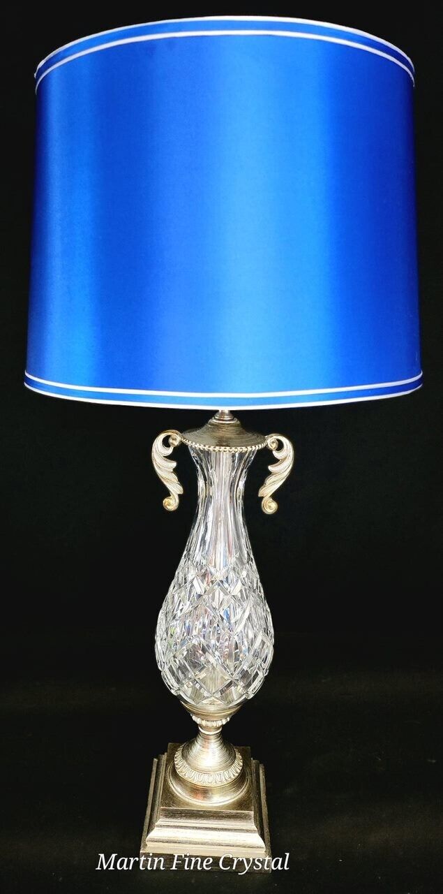 Waterford Westfield Fine Hand Cut Extra Large Crystal Lamp - Rare Silver Model!