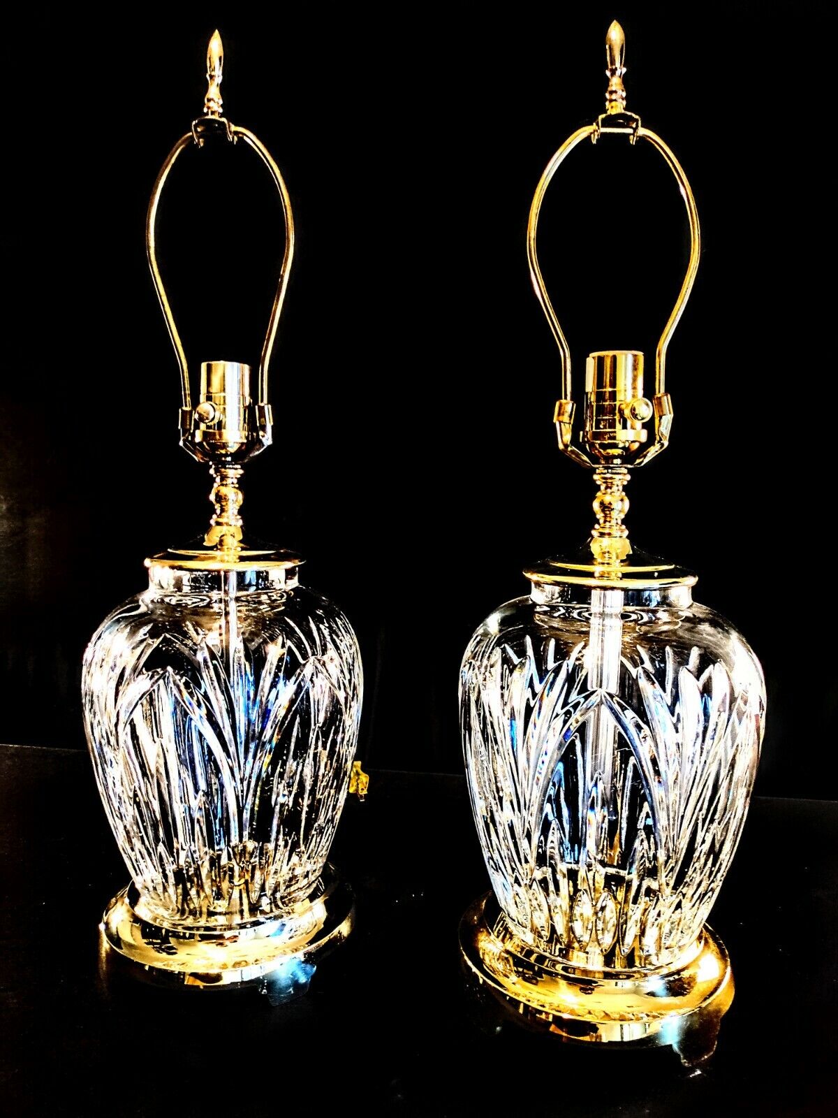 Set of Two Waterford Ballylee Fine Cut  Crystal Table Lamp - Mint Condition!