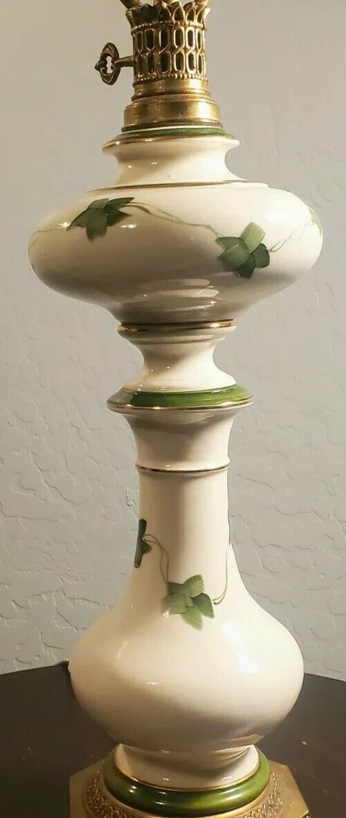 Walter Von Nessen Signed Vintage Glazed Ceramic Hand Painted Table Lamp - Mint!!