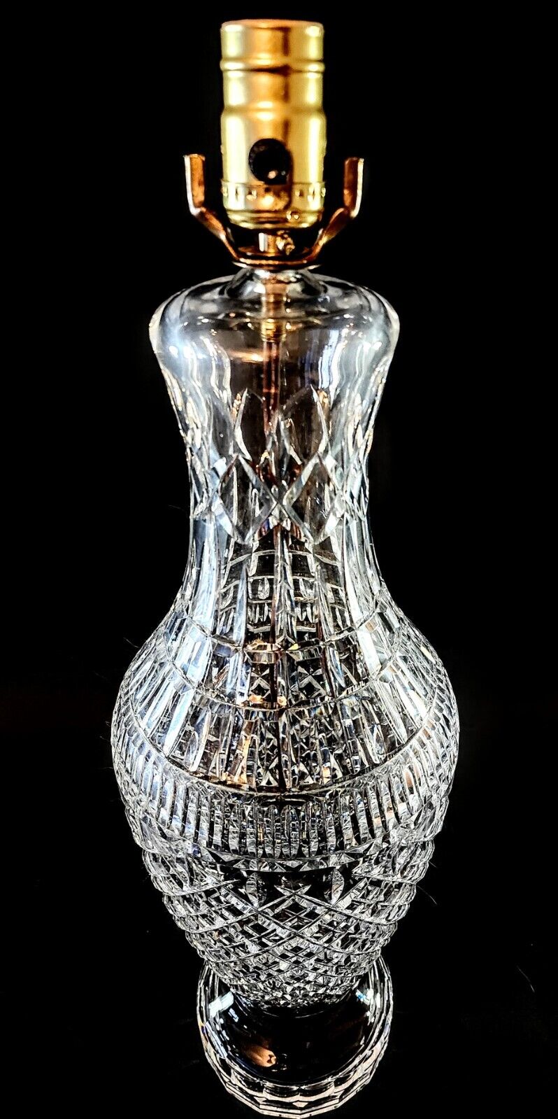 Waterford Tramore Fine Cut Irish Crystal Table Lamp - Crystal Base - 34 Inches!