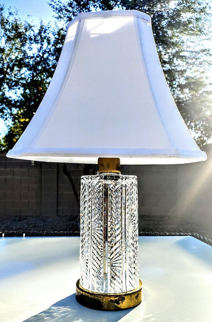 Waterford Crystal Herringbone Exquisite Fine Cut Lamp - Flawless New!