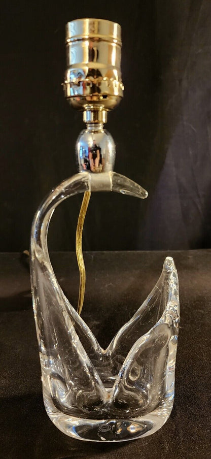 St Louis Crystal Modernist Boudoir Lamp - ca. 1960 - Imported From France - MINT