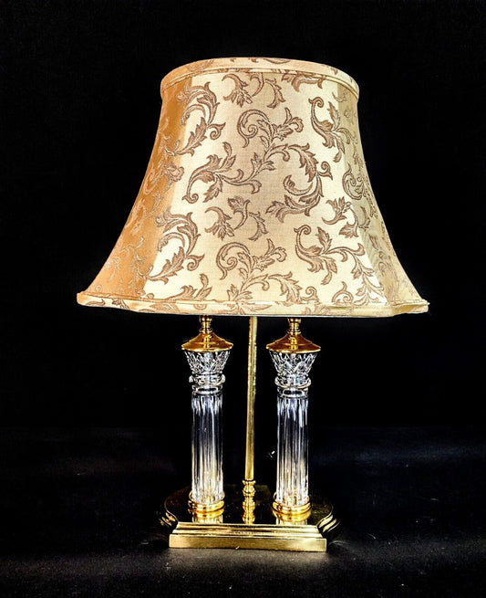 Waterford Bouillotte-style Parkmore Pattern Fine Cut Crystal Desk Lamps - MINT!