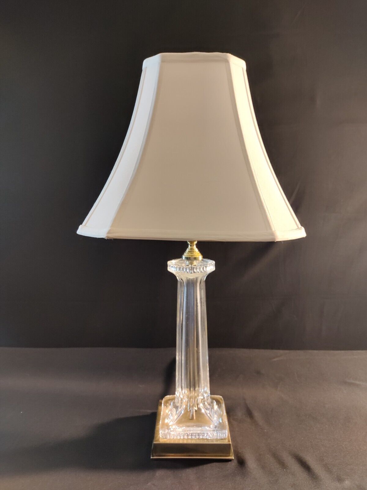 Waterford Westwood Crystal Lamp - Fine Crystal And Highly Polished Brass - MINT!