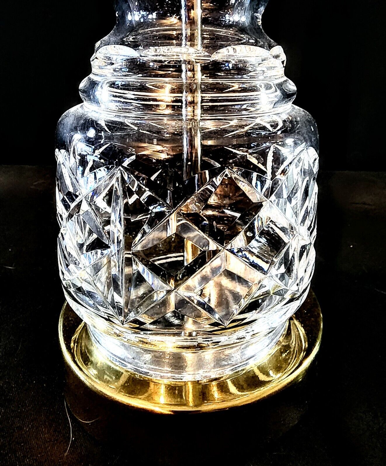 Waterford Fine Cut Crystal Table Lamp, Harp and Final - Perfect Condition!