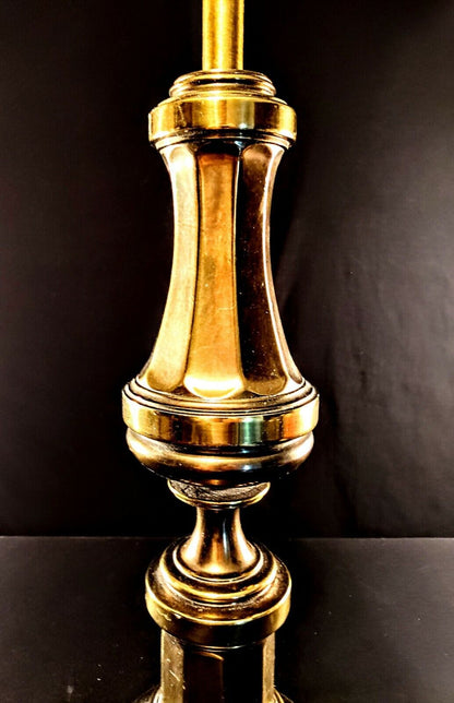 Genuine Stiffel Extremely Large Fine Solid Brass Table Lamps - Amazing Petina!