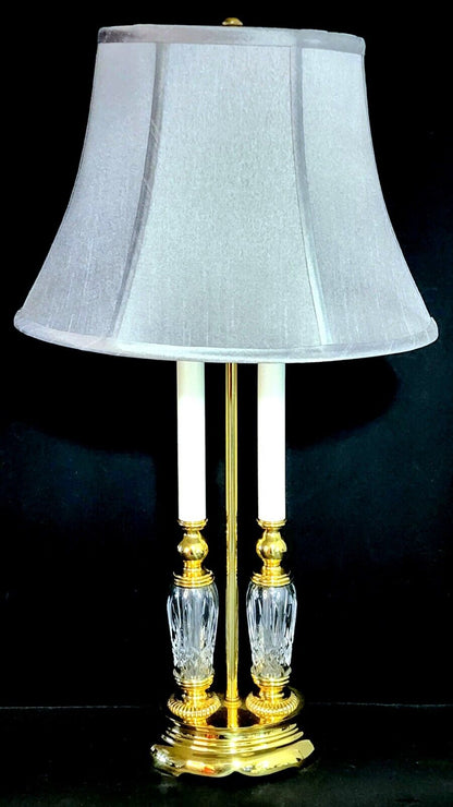 Waterford Bouillotte-style Lismore Pattern Fine Cut Crystal Table Lamp - MINT!