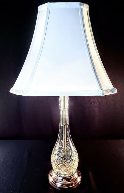 Antique Fine Cut Crystal Lamp with Solid Copper Base - Completely Restored!