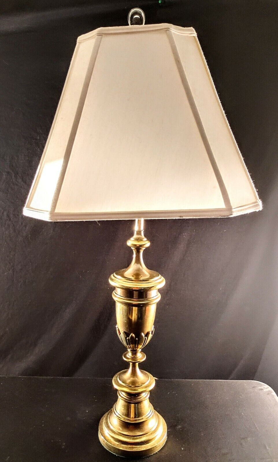 Matching Pair of 2 Stiffel Solid Brass Table Lamps - Original Harps & Finals!