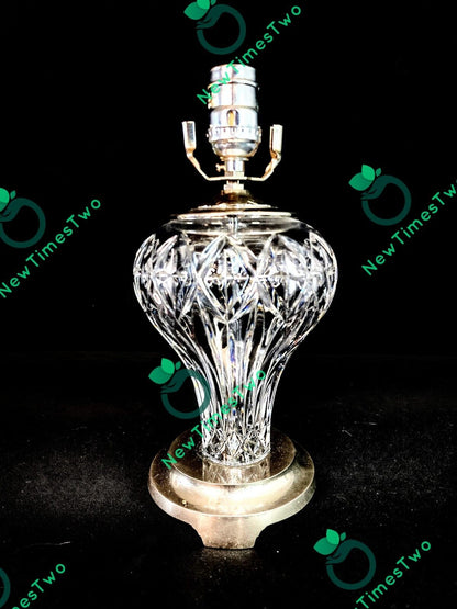 Waterford Medium Fine Cut Crystal Table Lamp With Original Shade And Final