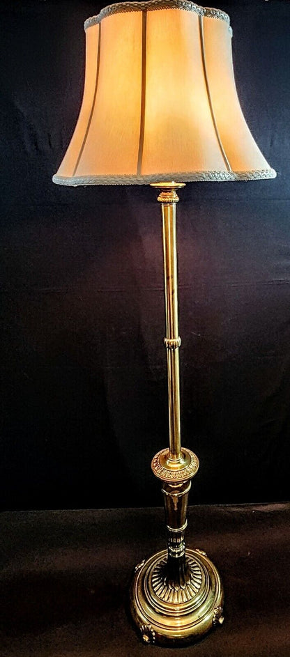 Massive Stiffel Solid Brass Floor Lamp - Gorgeous Color - Original Shade & Final