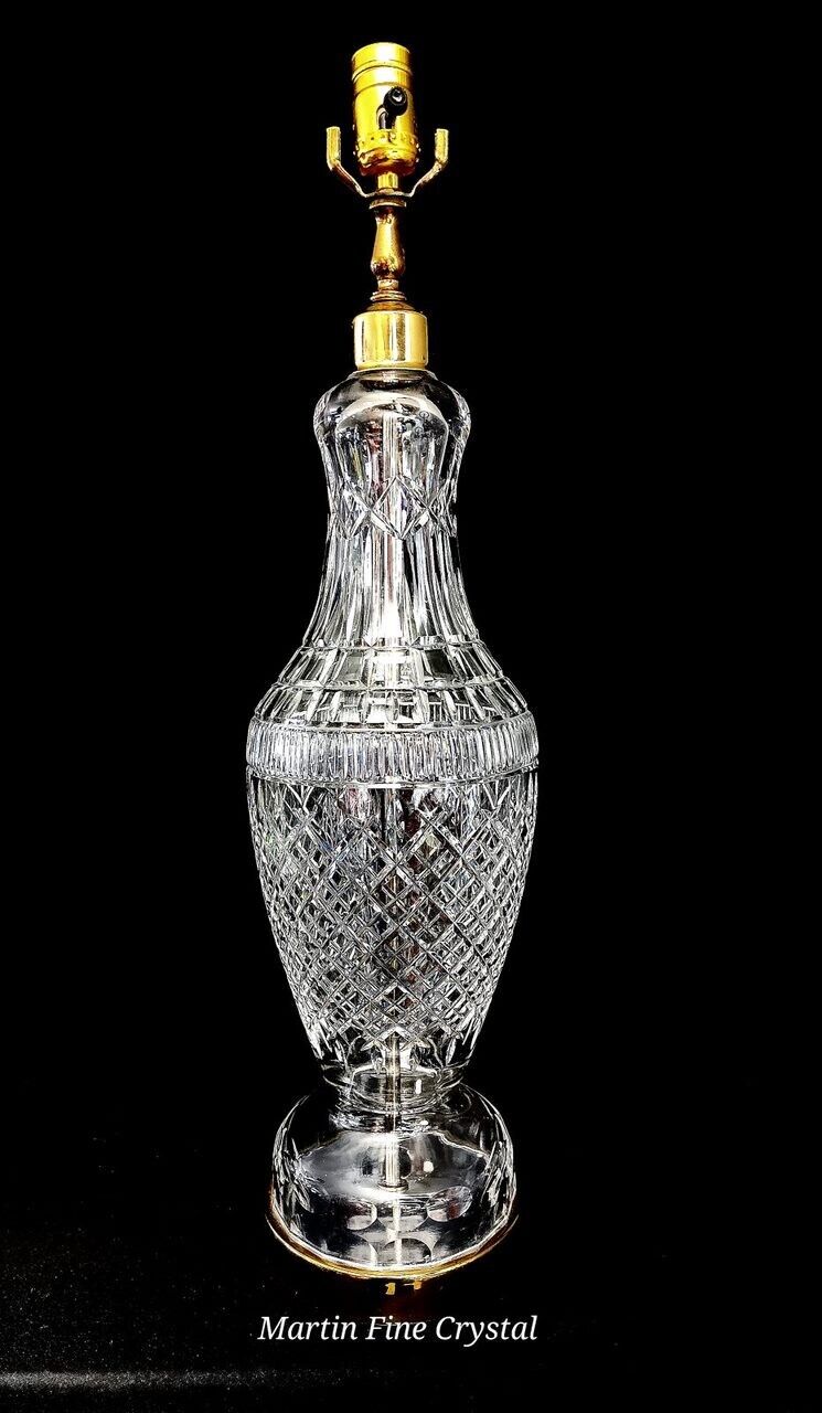 Waterford Tramore Fine Cut Irish Crystal Table Lamp - Extra Large 37 Inches!!!